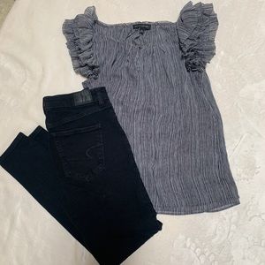 Banana republic b&w top